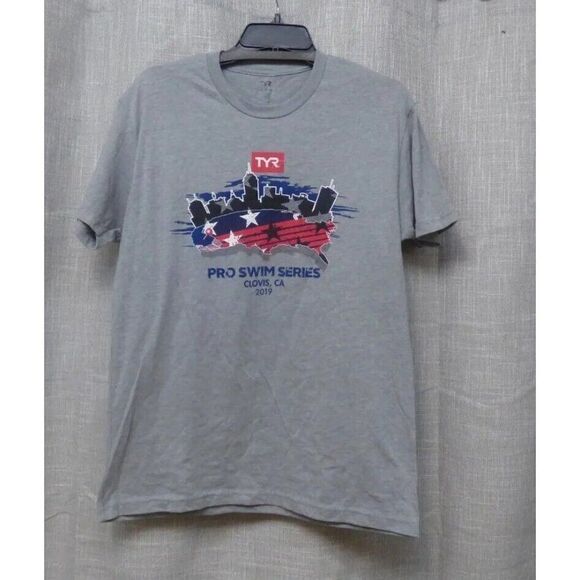 TYR Unisex Pro Swim Series Clovis 2019 Graphic Tee, Hether Gray - Picture 2 of 8